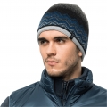 Jack Wolfskin Knitted Hat (Beanie) Nordic Shadow Cap with Fleece Lining blue/grey Men